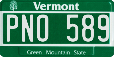 VT license plate PNO589
