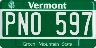 VT license plate PNO597
