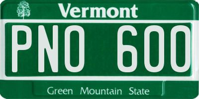 VT license plate PNO600