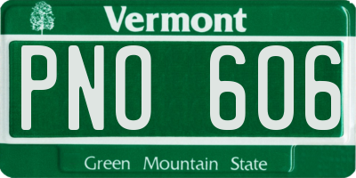 VT license plate PNO606