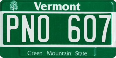 VT license plate PNO607
