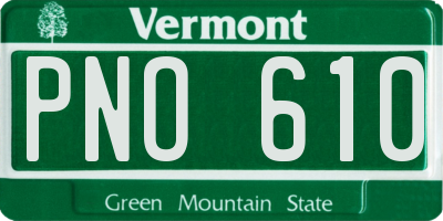 VT license plate PNO610