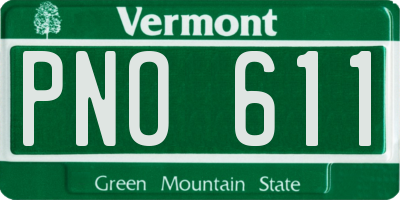 VT license plate PNO611