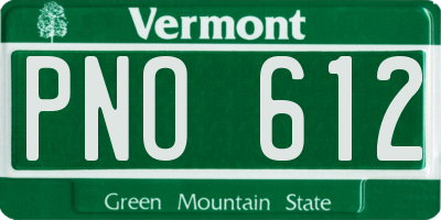 VT license plate PNO612
