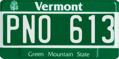 VT license plate PNO613