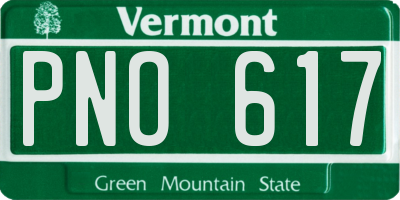 VT license plate PNO617