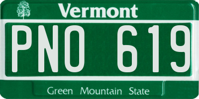 VT license plate PNO619