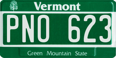 VT license plate PNO623