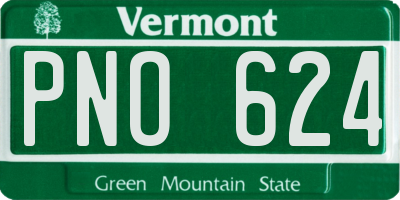 VT license plate PNO624