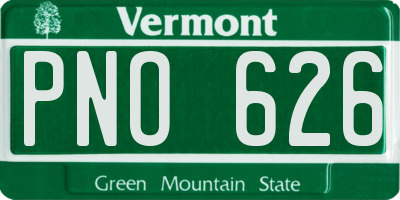 VT license plate PNO626