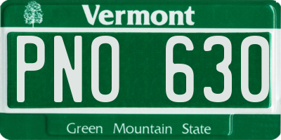 VT license plate PNO630