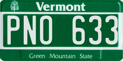 VT license plate PNO633