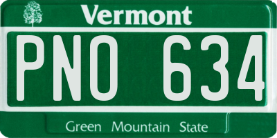 VT license plate PNO634