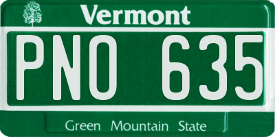VT license plate PNO635