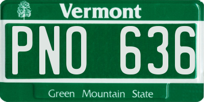 VT license plate PNO636