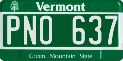 VT license plate PNO637