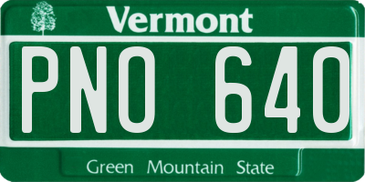 VT license plate PNO640