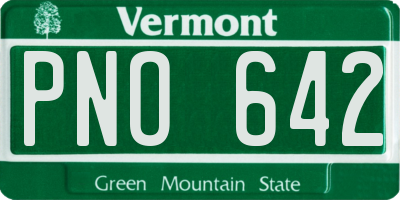VT license plate PNO642