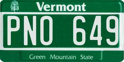 VT license plate PNO649