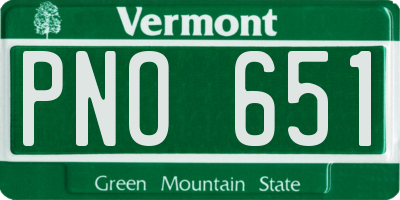VT license plate PNO651