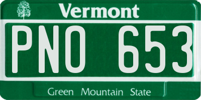 VT license plate PNO653