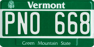 VT license plate PNO668