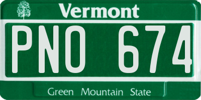 VT license plate PNO674