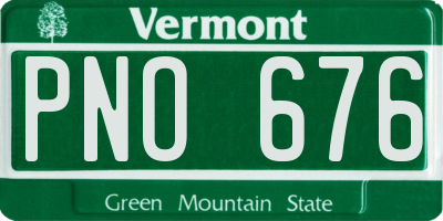 VT license plate PNO676