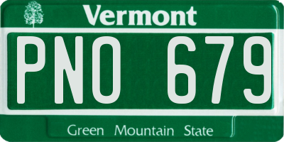 VT license plate PNO679
