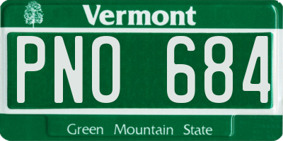 VT license plate PNO684
