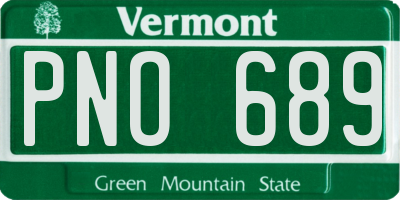 VT license plate PNO689