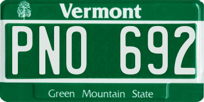 VT license plate PNO692