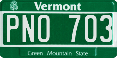 VT license plate PNO703