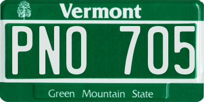 VT license plate PNO705