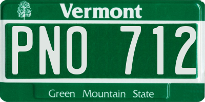 VT license plate PNO712