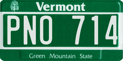 VT license plate PNO714