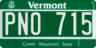VT license plate PNO715