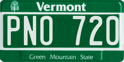 VT license plate PNO720