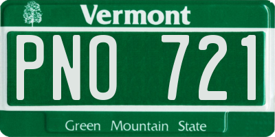 VT license plate PNO721