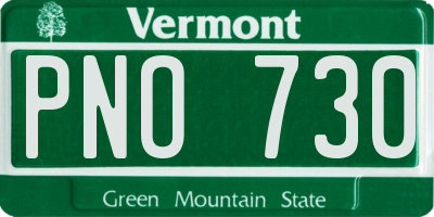 VT license plate PNO730