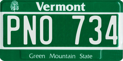 VT license plate PNO734