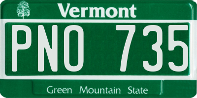 VT license plate PNO735