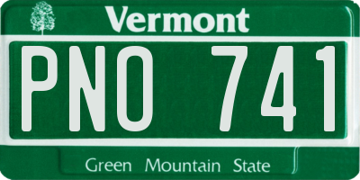 VT license plate PNO741