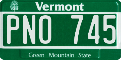 VT license plate PNO745