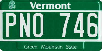 VT license plate PNO746