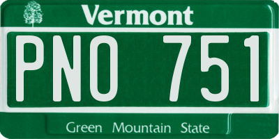 VT license plate PNO751