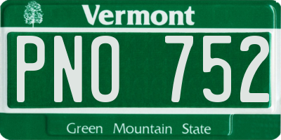 VT license plate PNO752