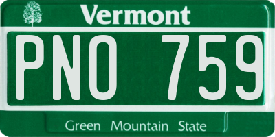 VT license plate PNO759