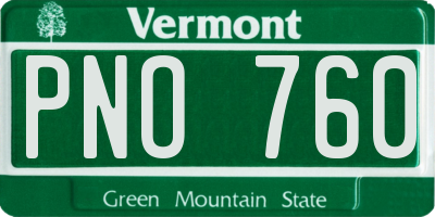 VT license plate PNO760