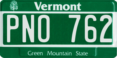 VT license plate PNO762